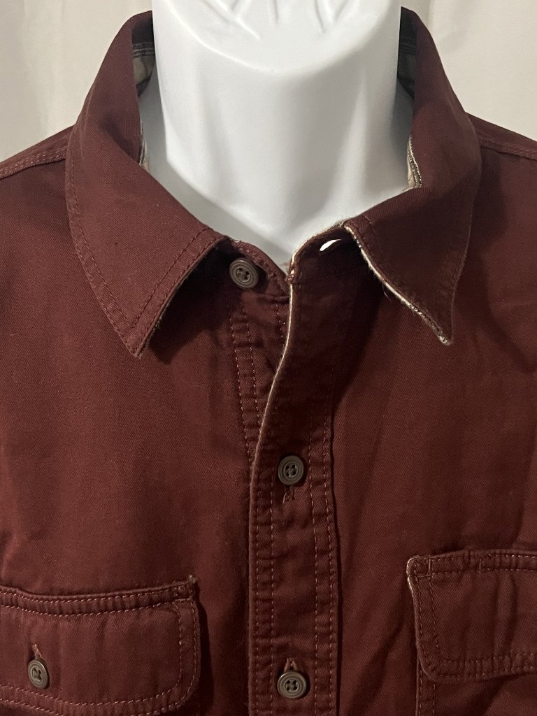 L.L. Bean Men’s Burgundy Flannel Lined Hurricane Shirt Shacket M Medium